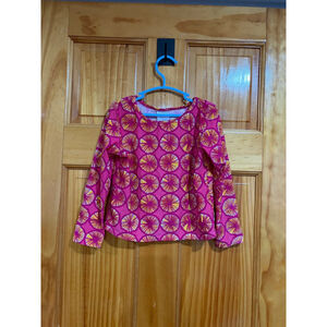 Marimekko for Target Girls Swim Rash Guard 5T Pink Yellow Sunburst Print